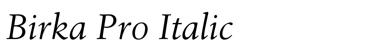 Birka Pro Italic