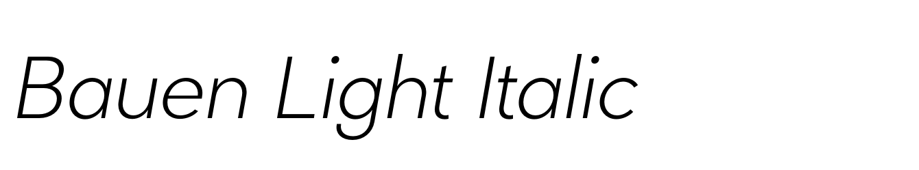 Bauen Light Italic