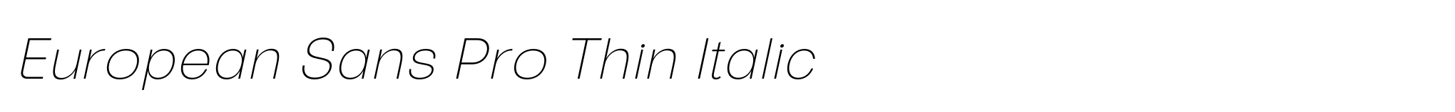 European Sans Pro Thin Italic image