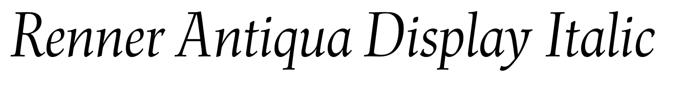 Renner Antiqua Display Italic