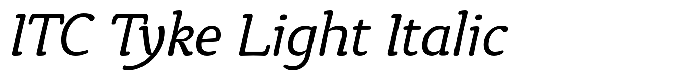 ITC Tyke Light Italic