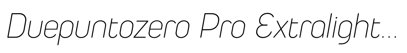 Duepuntozero Pro Extralight Italic