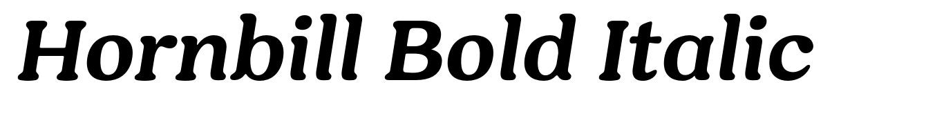 Hornbill Bold Italic