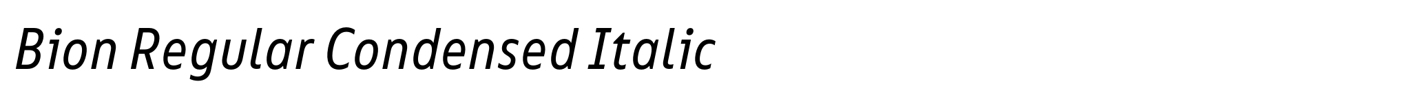 Bion Regular Condensed Italic image
