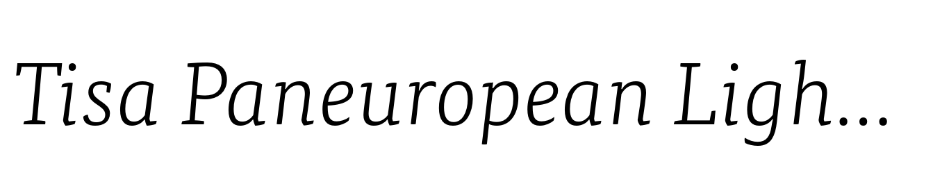 Tisa Paneuropean Light Italic