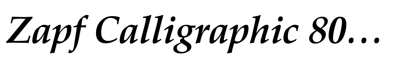 Zapf Calligraphic 801 Std Bold Italic