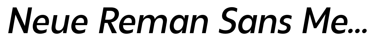Neue Reman Sans Medium Semi Condensed Italic