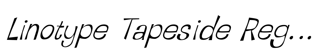 Linotype Tapeside Regular Oblique
