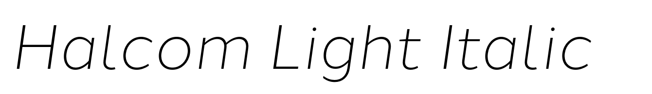Halcom Light Italic