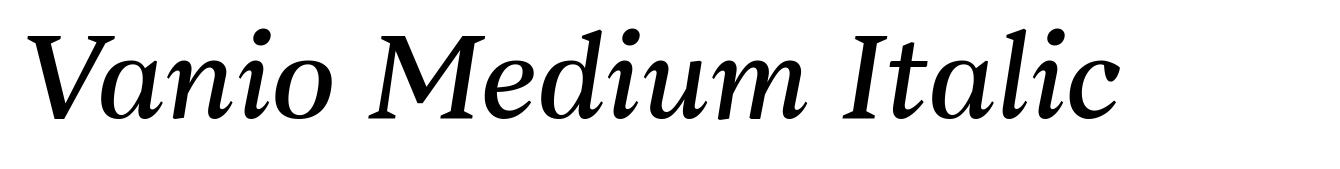 Vanio Medium Italic