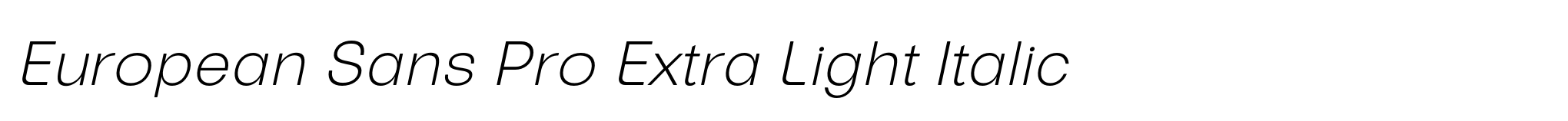 European Sans Pro Extra Light Italic image