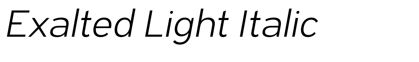 Exalted Light Italic