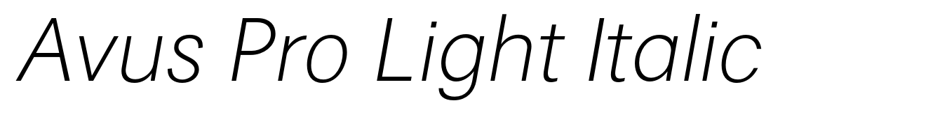 Avus Pro Light Italic