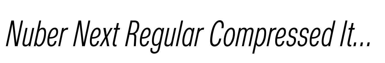 Nuber Next Regular Compressed Italic