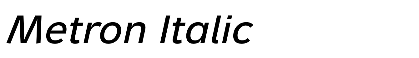 Metron Italic