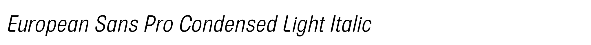European Sans Pro Condensed Light Italic image