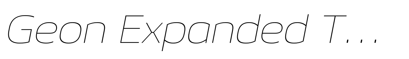 Geon Expanded Thin Italic