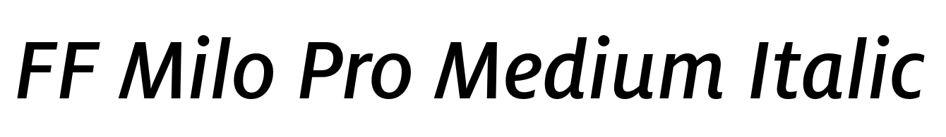 FF Milo Pro Medium Italic