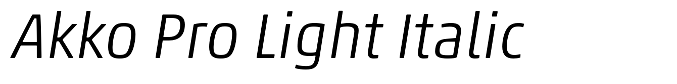 Akko Pro Light Italic