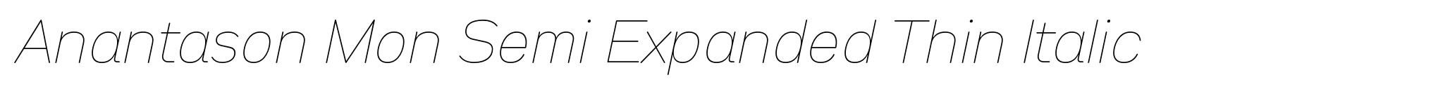 Anantason Mon Semi Expanded Thin Italic image