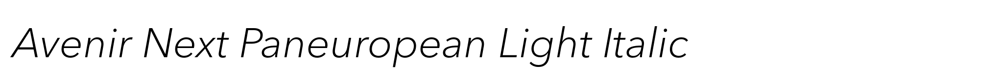 Avenir Next Paneuropean Light Italic image