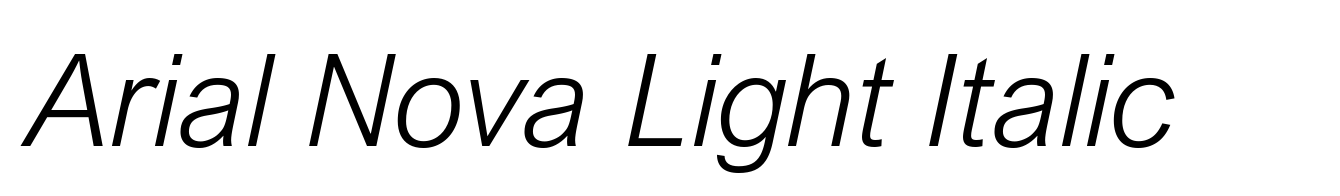 Arial Nova Light Italic