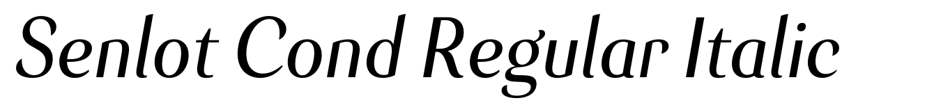 Senlot Cond Regular Italic