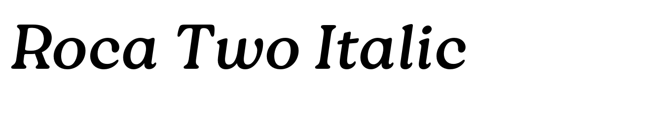 Roca Two Italic