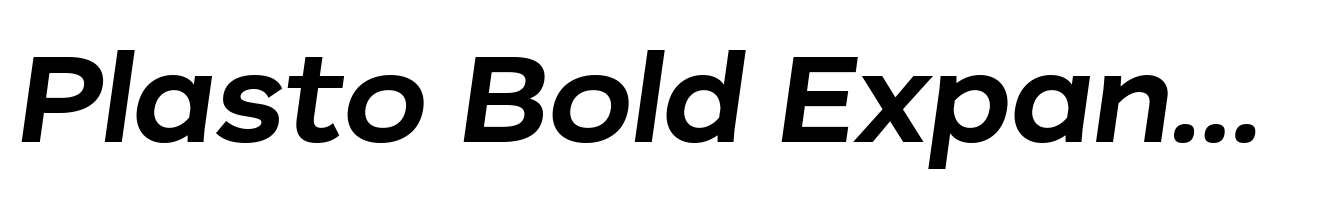 Plasto Bold Expanded Italic
