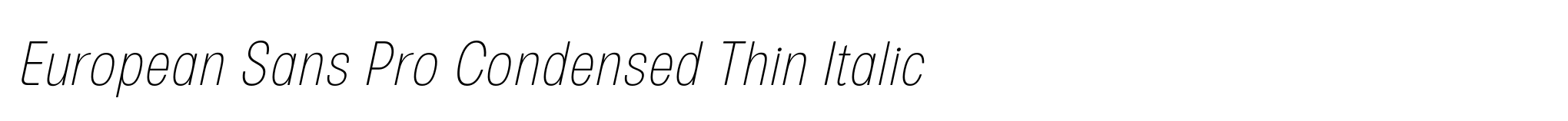 European Sans Pro Condensed Thin Italic image