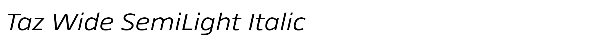 Taz Wide SemiLight Italic image