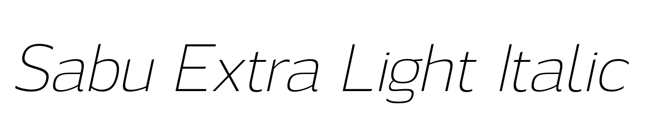 Sabu Extra Light Italic