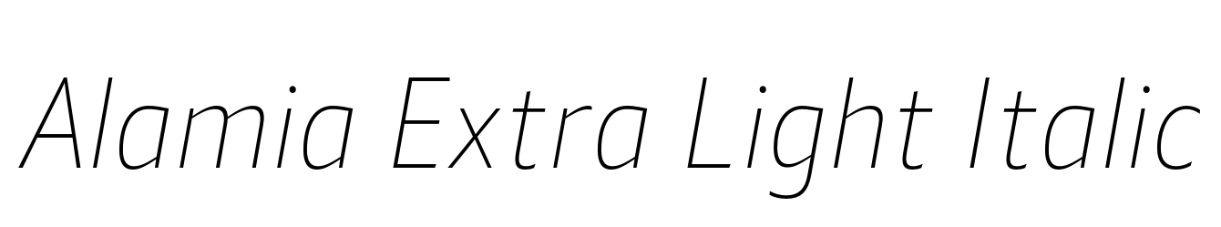 Alamia Extra Light Italic