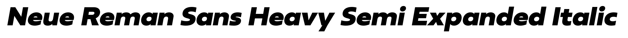 Neue Reman Sans Heavy Semi Expanded Italic image