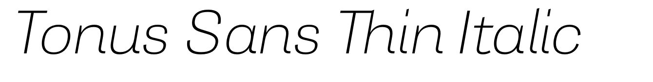 Tonus Sans Thin Italic