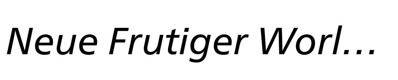 Neue Frutiger World Italic