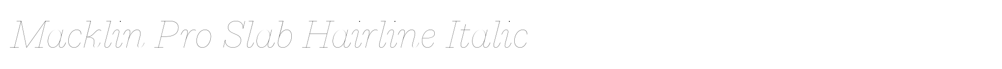 Macklin Pro Slab Hairline Italic image