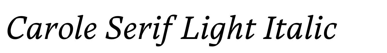 Carole Serif Light Italic
