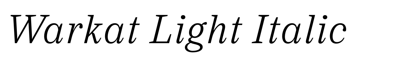 Warkat Light Italic