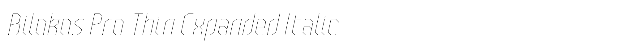 Bilokos Pro Thin Expanded Italic image