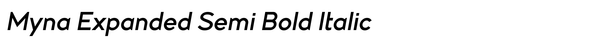 Myna Expanded Semi Bold Italic image