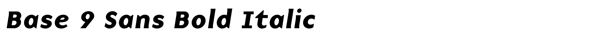 Base 9 Sans Bold Italic image