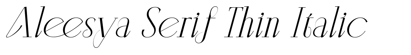 Aleesya Serif Thin Italic