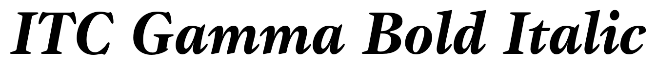 ITC Gamma Bold Italic