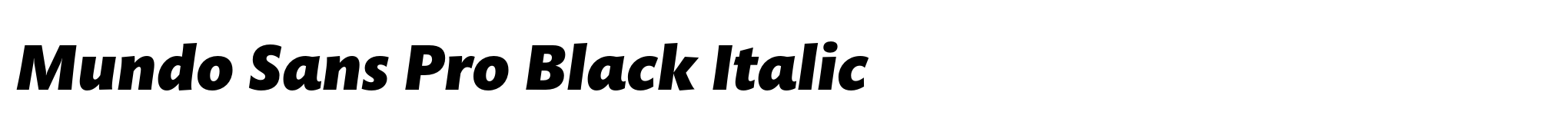 Mundo Sans Pro Black Italic image