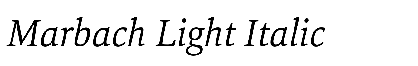 Marbach Light Italic