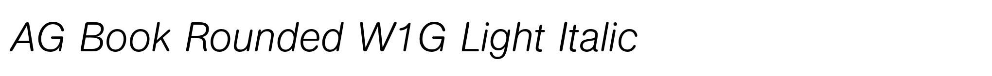 AG Book Rounded W1G Light Italic image