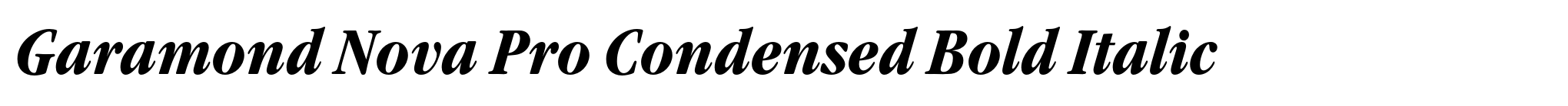 Garamond Nova Pro Condensed Bold Italic image