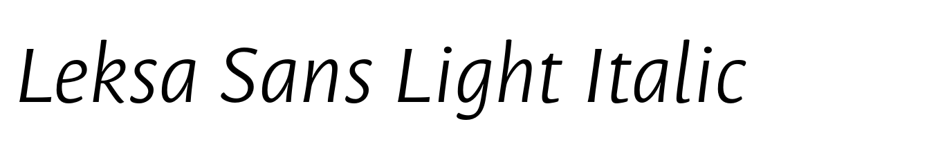 Leksa Sans Light Italic