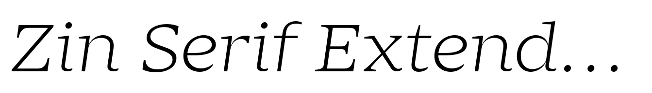 Zin Serif Extended Light Italic